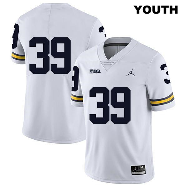 Youth NCAA Michigan Wolverines Lawrence Reeves #39 No Name White Jordan Brand Authentic Stitched Legend Football College Jersey DS25G72RP